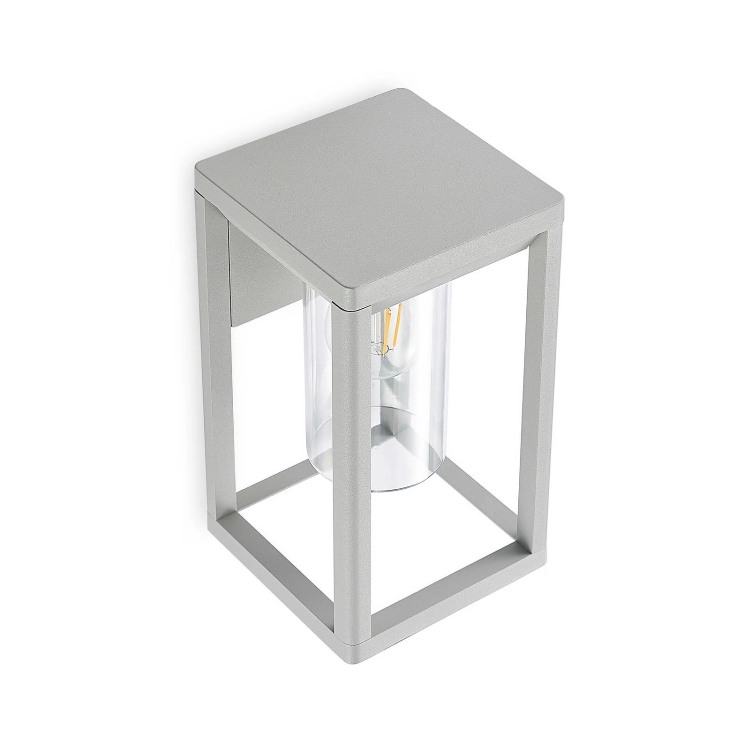 Lindby Wandleuchte Außen Estami 9647106 Spritzwassergeschützt Modern in Alu aus Aluminium 1-flammig E27