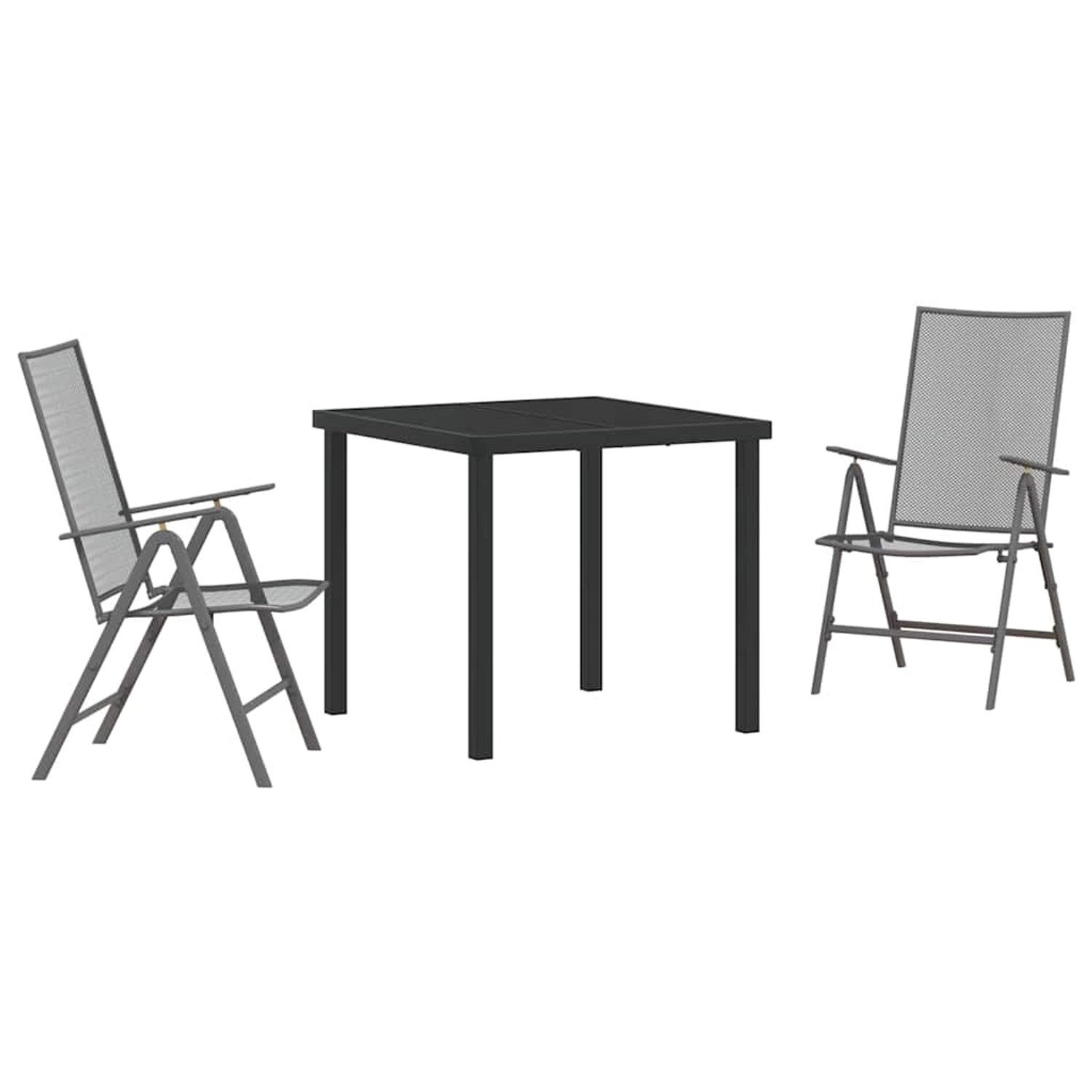 vidaXL 3-Teiliges Garten-Esszimmer-Set aus anthrazitfarbenem Stahl 3379289
