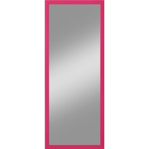 Rechteckiger Rahmenspiegel Beach Pink (40x100 cm) mit glänzendem, pinkfarbenem Rahmen.
