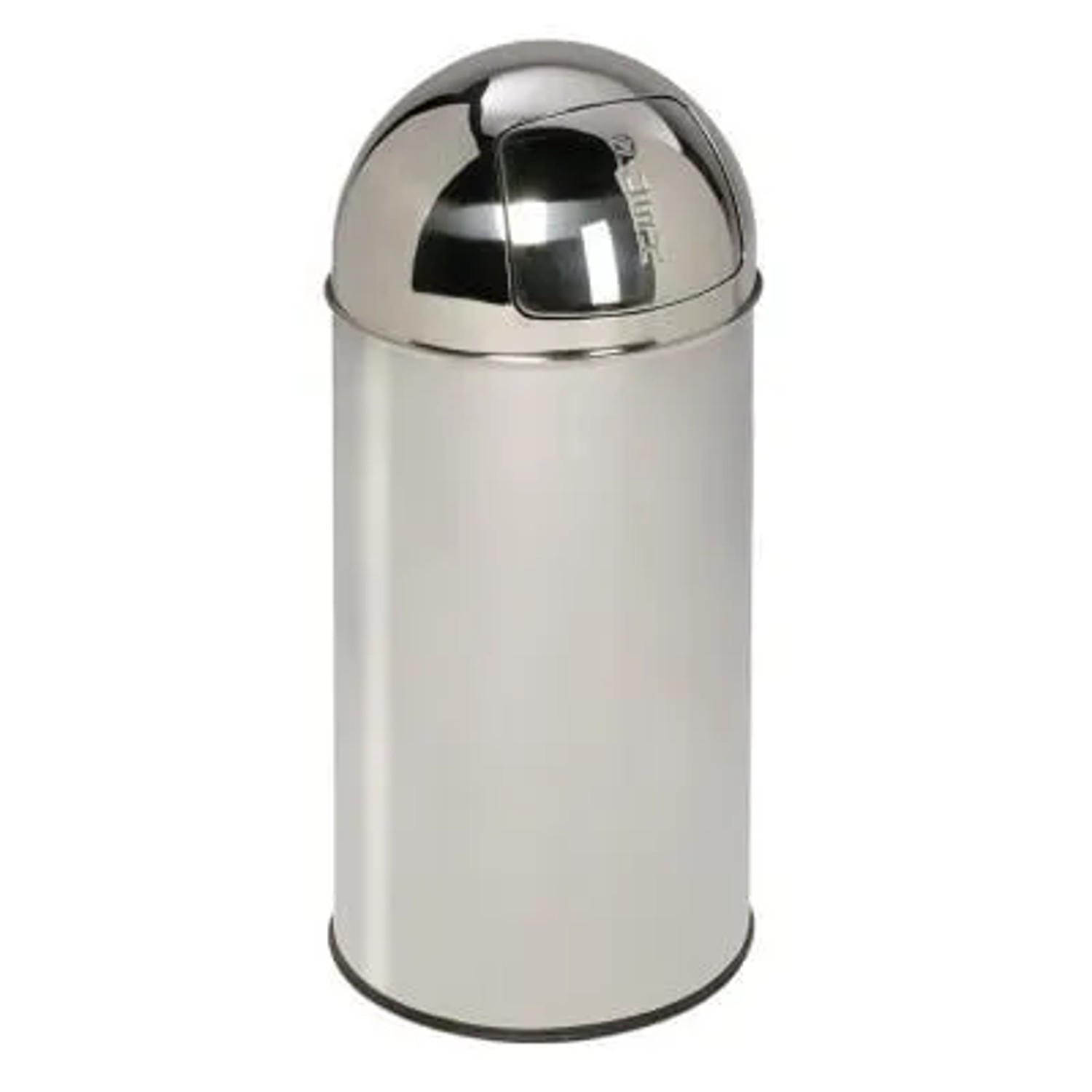 PROREGAL Klassischer Abfallsammler Mit Einwurfklappe Inneneinsatz 35 Liter HxBxT 74 x 35 x 35 cm Edelstahl Poliert