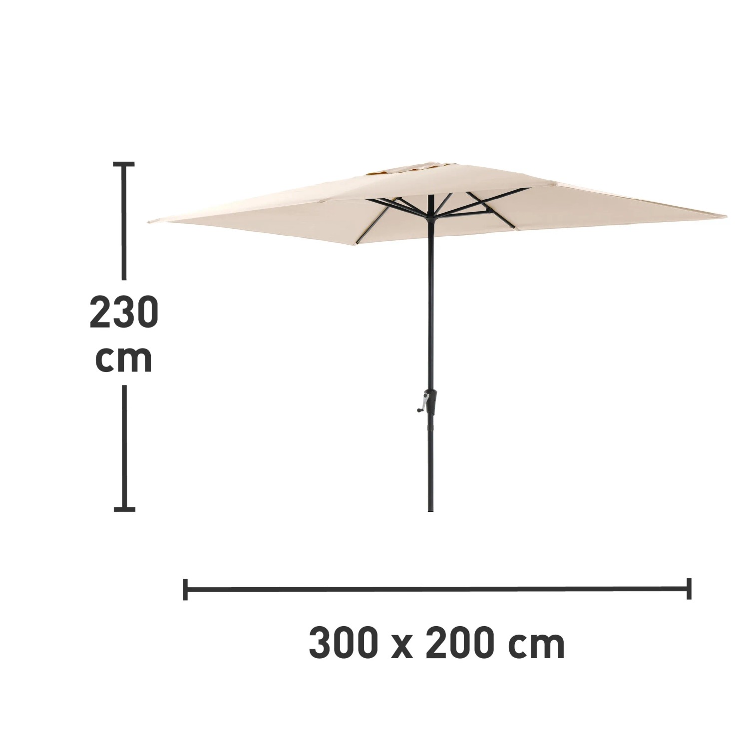 COBANA 7,5 Ft Garten Regenschirm Mit Kippfunktion & Kurbel – Beiger Sonnenschirm Für Terrasse & Garten