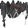 Zusammengefalteter, grauer Justus Grill-Pavillon 250x250 cm mit weißem Gestell.