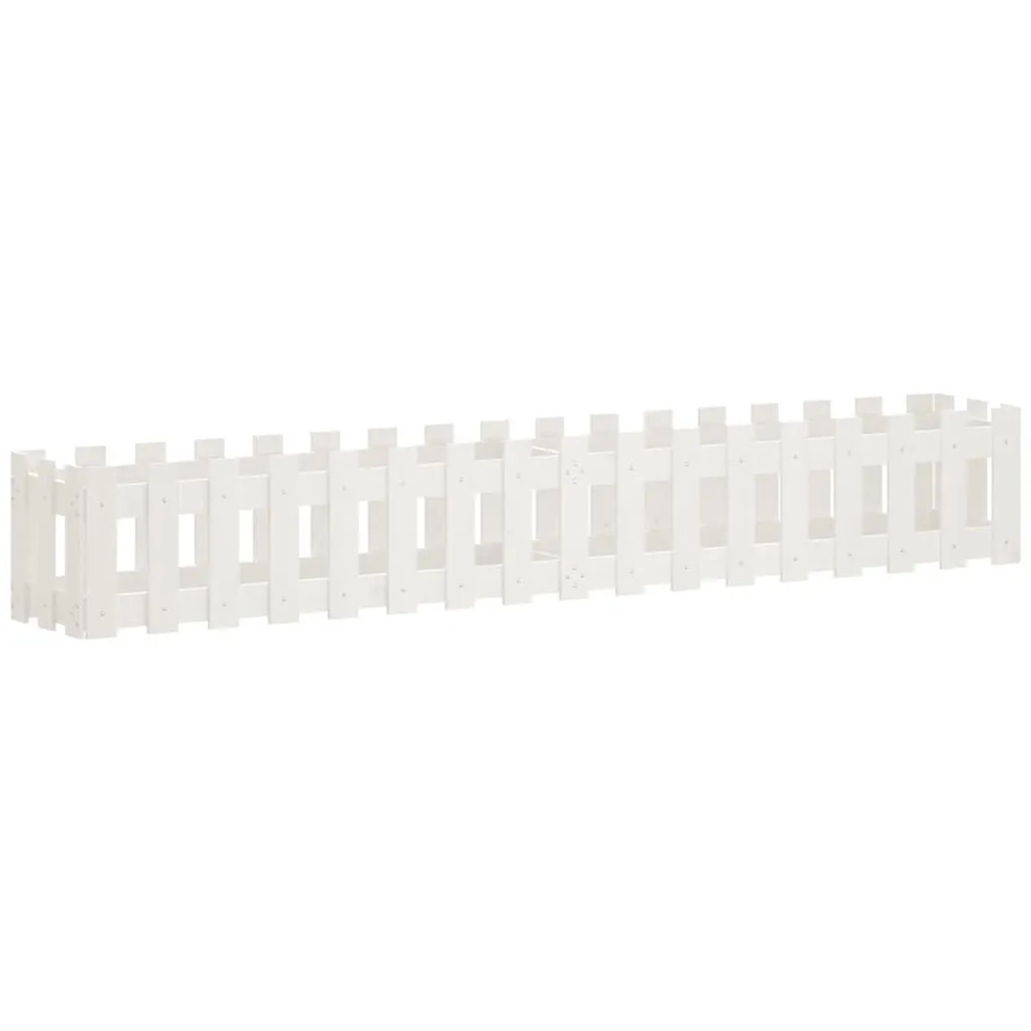 vidaXL Hochbeet Lattenzaun-Design Weiß 200x30x30 cm Massivholz Kiefer 83250 günstig online kaufen