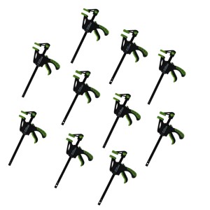 10er Set TRUTZHOLM Einhandzwingen, Spannweite 105mm, Dehnbereich 190mm. Zangen Set für Heimwerker.