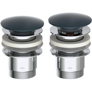 Kirchhoff Pop Up Waschbeckenstöpsel, matt schwarz, 1 1/4 Zoll, für Siphons.