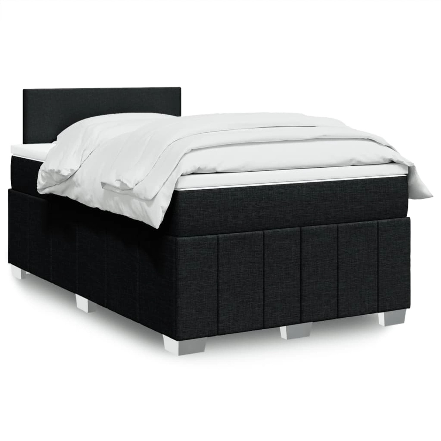 vidaXL Boxspringbett mit Matratze Schwarz 120x190 cm Stoff 3289302 günstig online kaufen