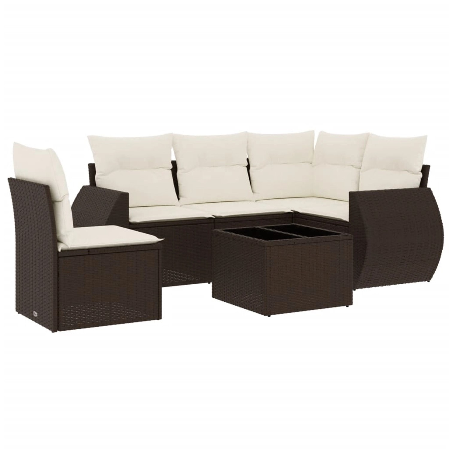 vidaXL 6-Tlg Garten-Sofagarnitur mit Kissen Braun Poly Rattan 3253720 günstig online kaufen
