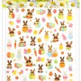Bunte Ostersticker mit Hasen, Eiern und Karotten für die Osterdekoration.