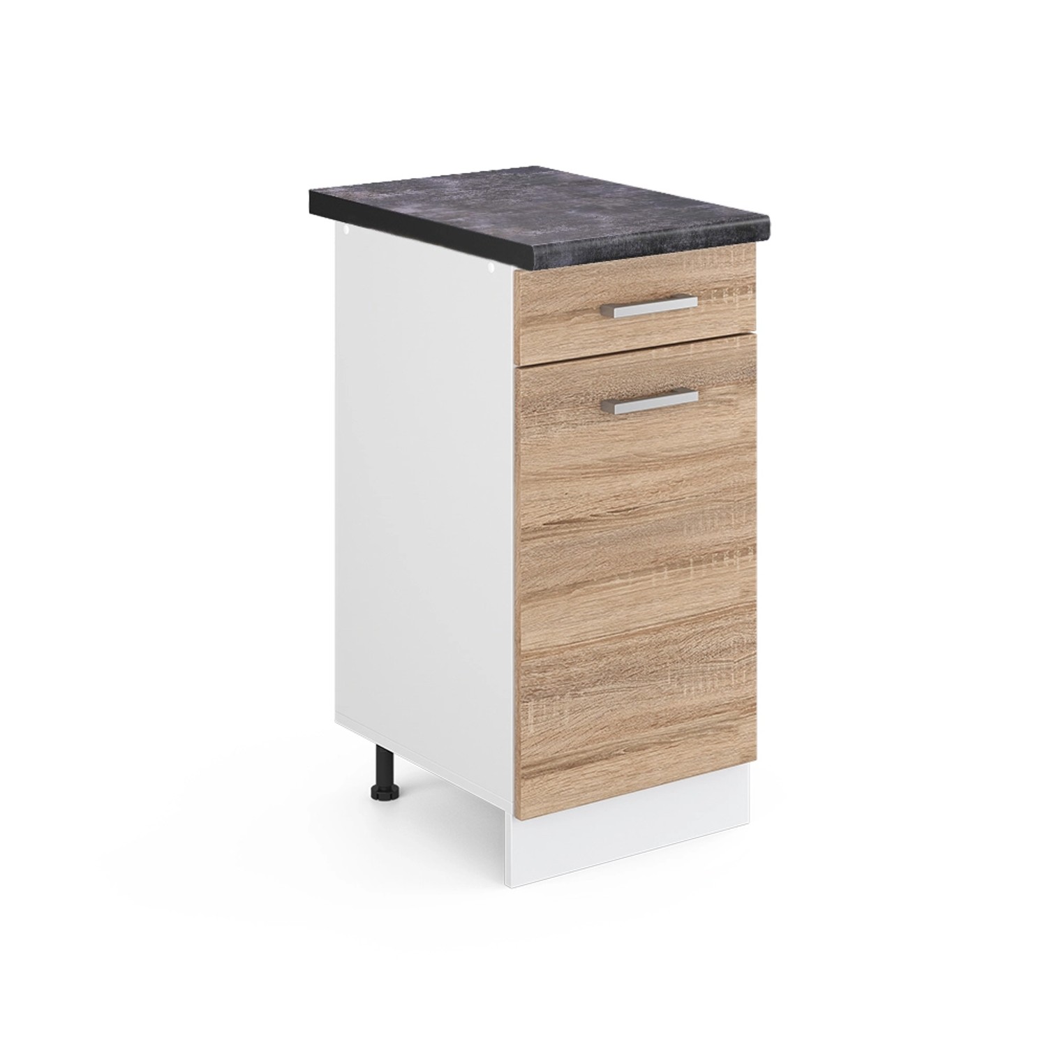 Thumbnail - Vicco Küchenunterschrank R-Line Schubladenschrank für die Küche Sonoma/Weiß 40 cm AP Anthrazit