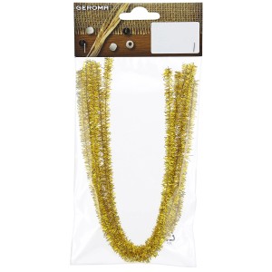 6 goldene Pfeifenreiniger (30 cm) aus Kunststoff, ideal für weihnachtliche Bastelarbeiten.