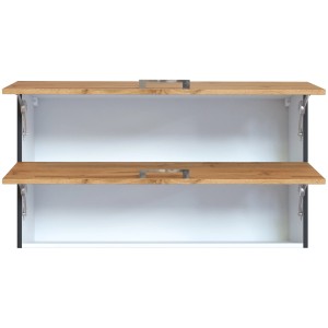 Held Möbel Klapphängeschrank Sorrento, 100x57x34 cm, Wotaneiche/Grafit, mit zwei Klappen und Metallgriffen.