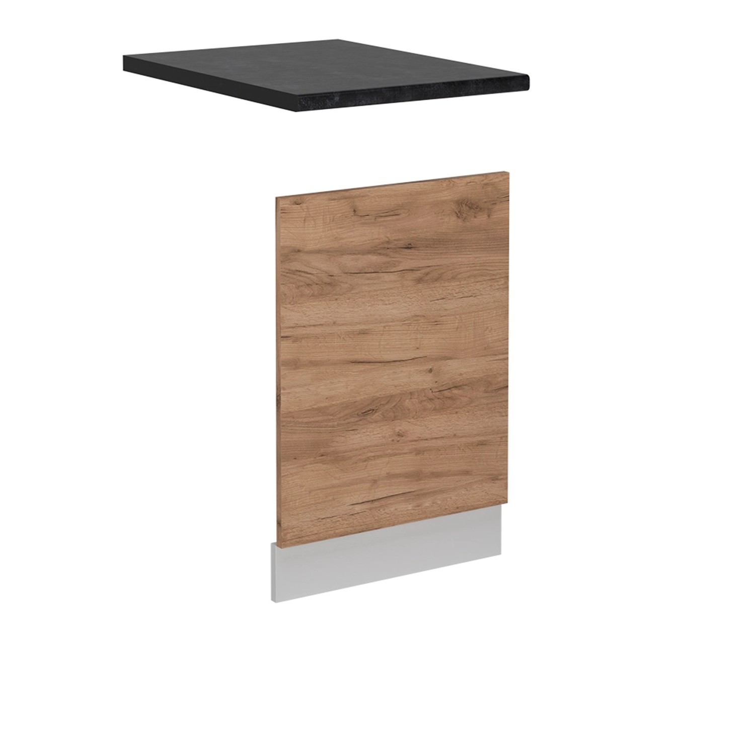 Thumbnail - Vicco Frontblende R-Line Geschirrspüler Fronttür Goldkraft Eiche 45 cm AP Anthrazit