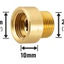 Hahnverlängerung aus Messing, 18,6 mm (Rp 1/2) x 21 mm (R 1/2), 10 mm Verlängerung für Gewindefittings.