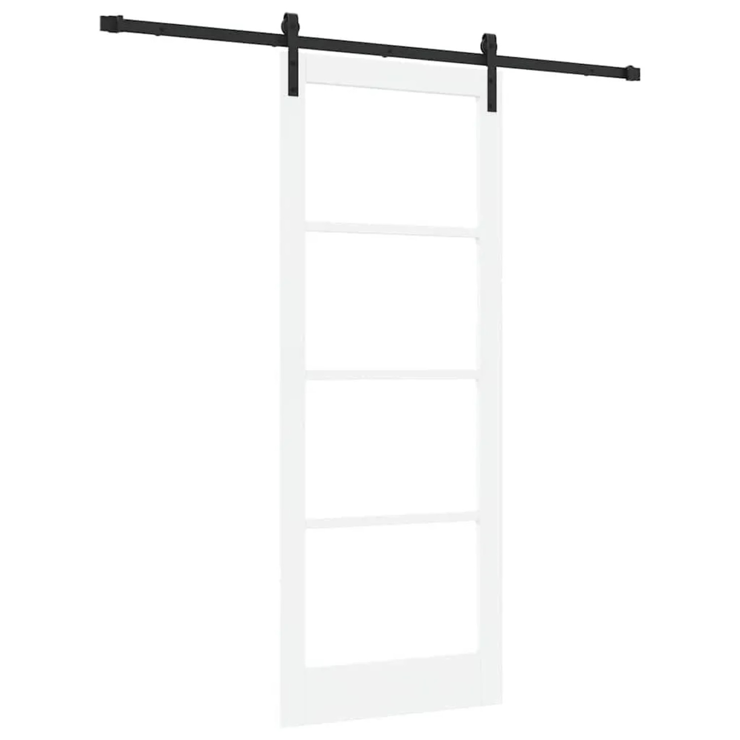 vidaXL Schiebetür ORKDAL Weiß und Schwarz 83 x 211 cm 3331860