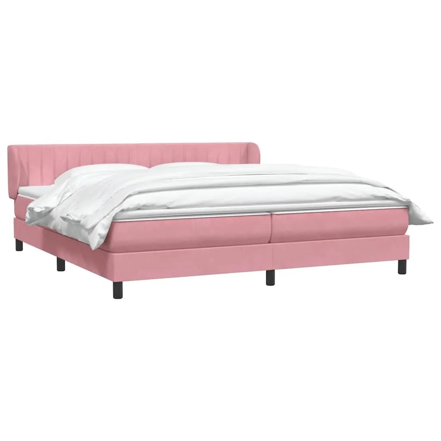 vidaXL Boxspringbett mit Matratzen Rosa 180x210 cm Samt 3317708