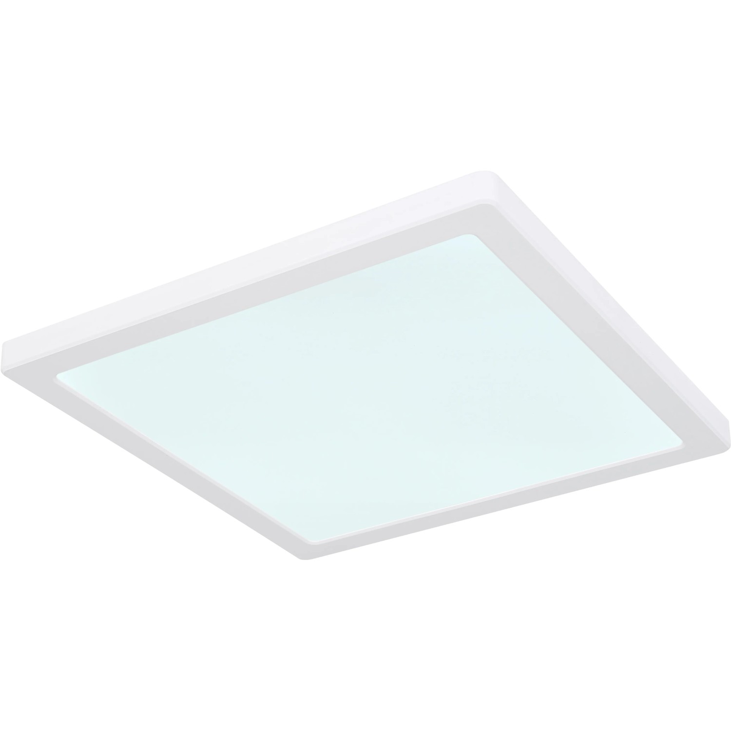 Weiße, quadratische LED-Deckenleuchte Lasse von Globo, 291x291x17 mm.