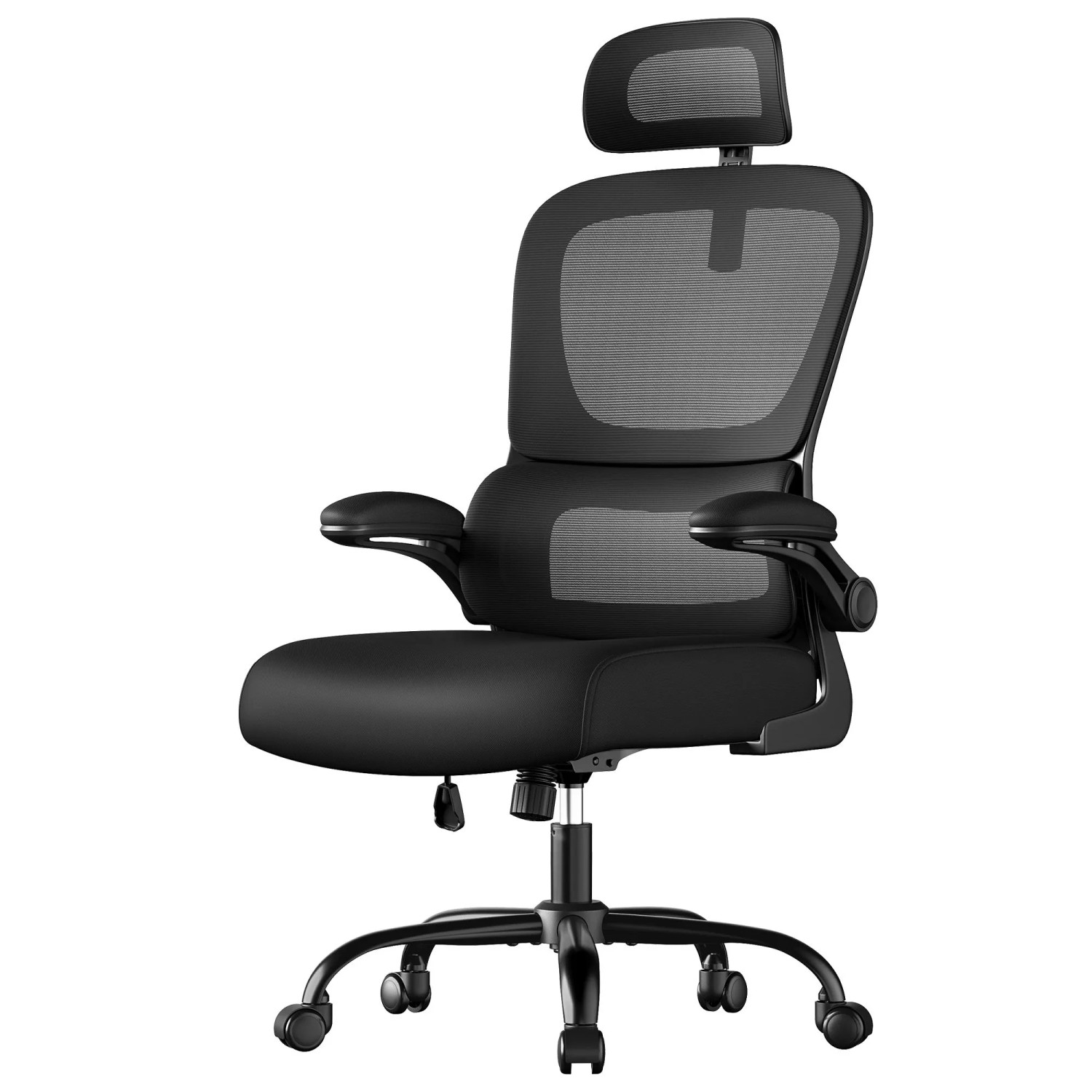 Songmics Bürodrehstuhl Ergonomisch 135 cm Schwarz