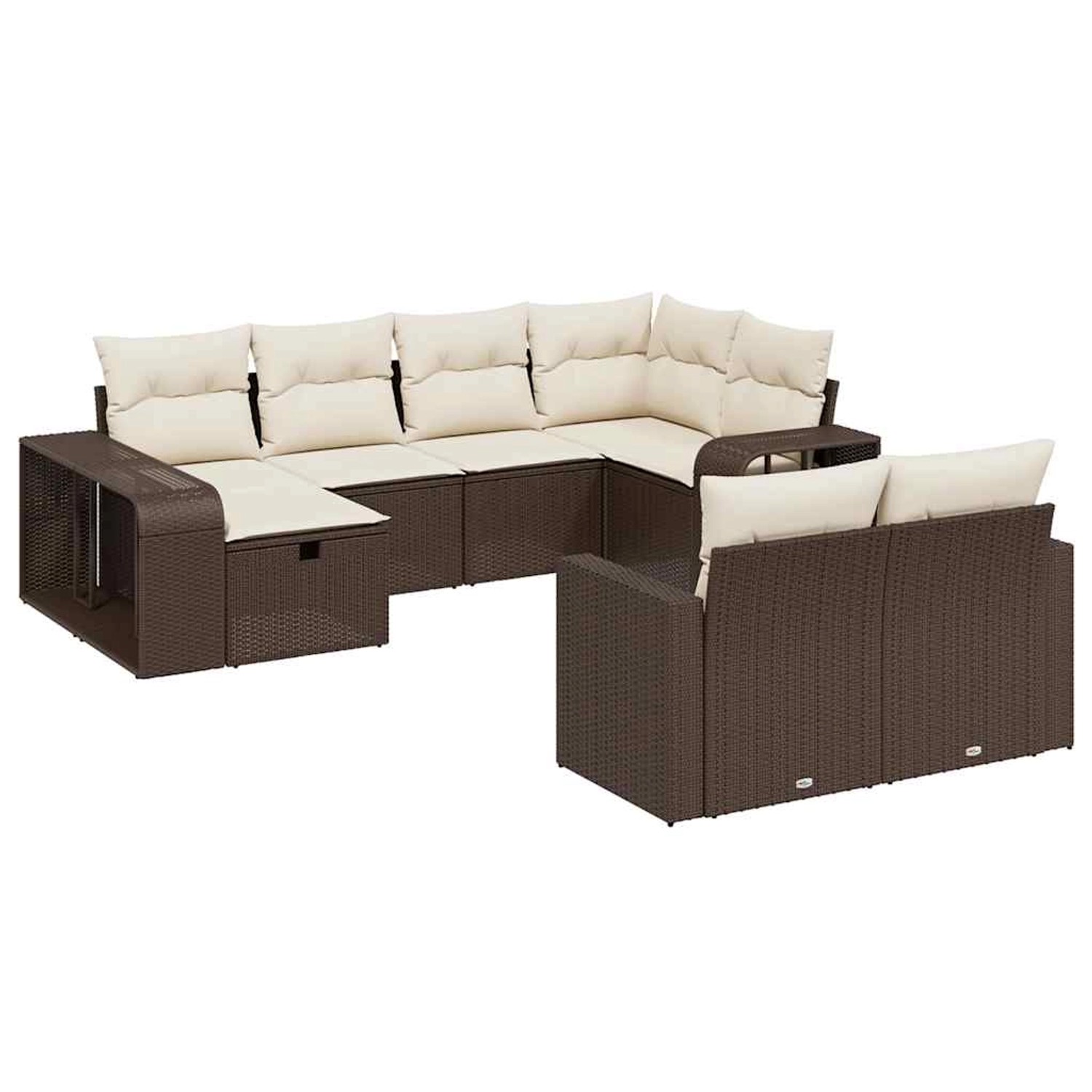 vidaXL 10-Tlg Garten-Sofagarnitur mit Kissen Braun Poly Rattan 3266243 günstig online kaufen
