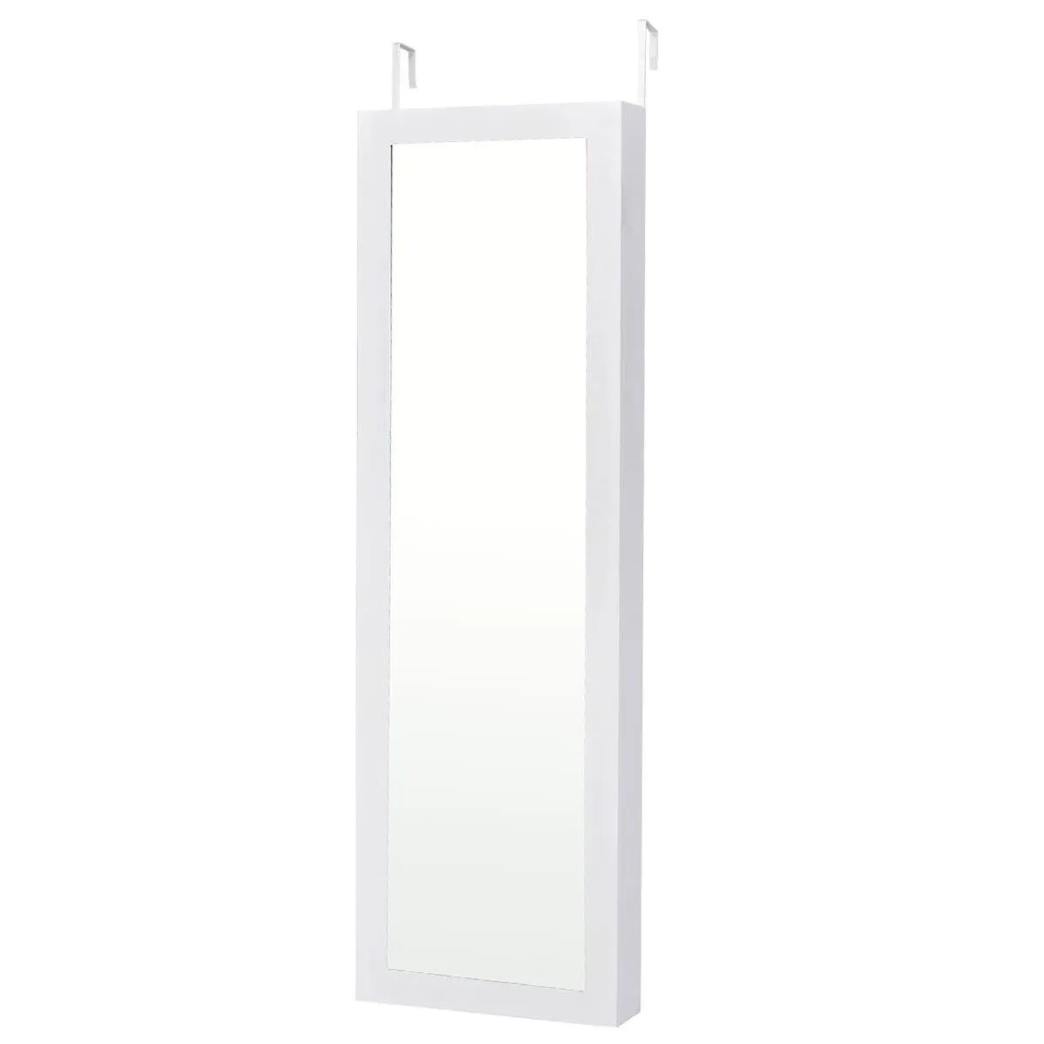 Costway Schmuckschrank mit Ganzkörperspiegel und Schminkspiegel Weiß günstig online kaufen