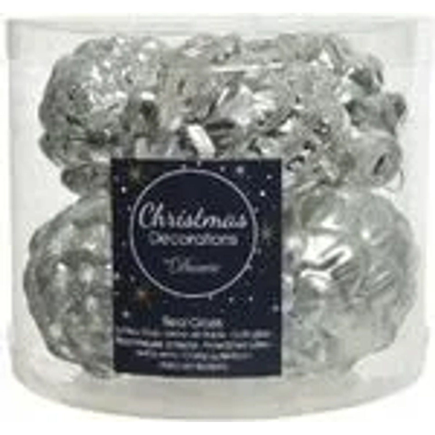 Thumbnail - Kaemingk Christbaumschmuck Zapfen Glas  5 cm Laenge 7 cm 6 Stueck Silberfarbend