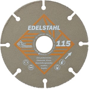 Medial Diamant Trennscheibe Steel-X, Ø 115 mm, zum Trennen von Stahl, Edelstahl und Kupfer.