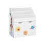 Weißes Songmics Spielzeugregal mit 3 Fächern und Weltraum-Motiven für Kinder.