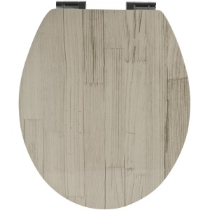 Sanitop-Wingenroth WC-Sitz mit Holzoptik in Beige. WC Sitz mit Soft-Close Funktion.