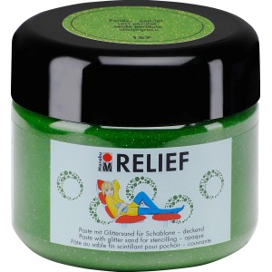 Marabu Relief Paste mit Glittersand, Farbe Peridot, für Wand-Akzente und plastische Strukturen.