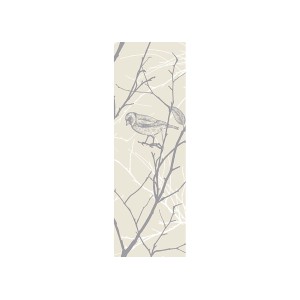 Sanders & Sanders Fototapete mit Vogelmotiv in Beige, Weiß und Grau.