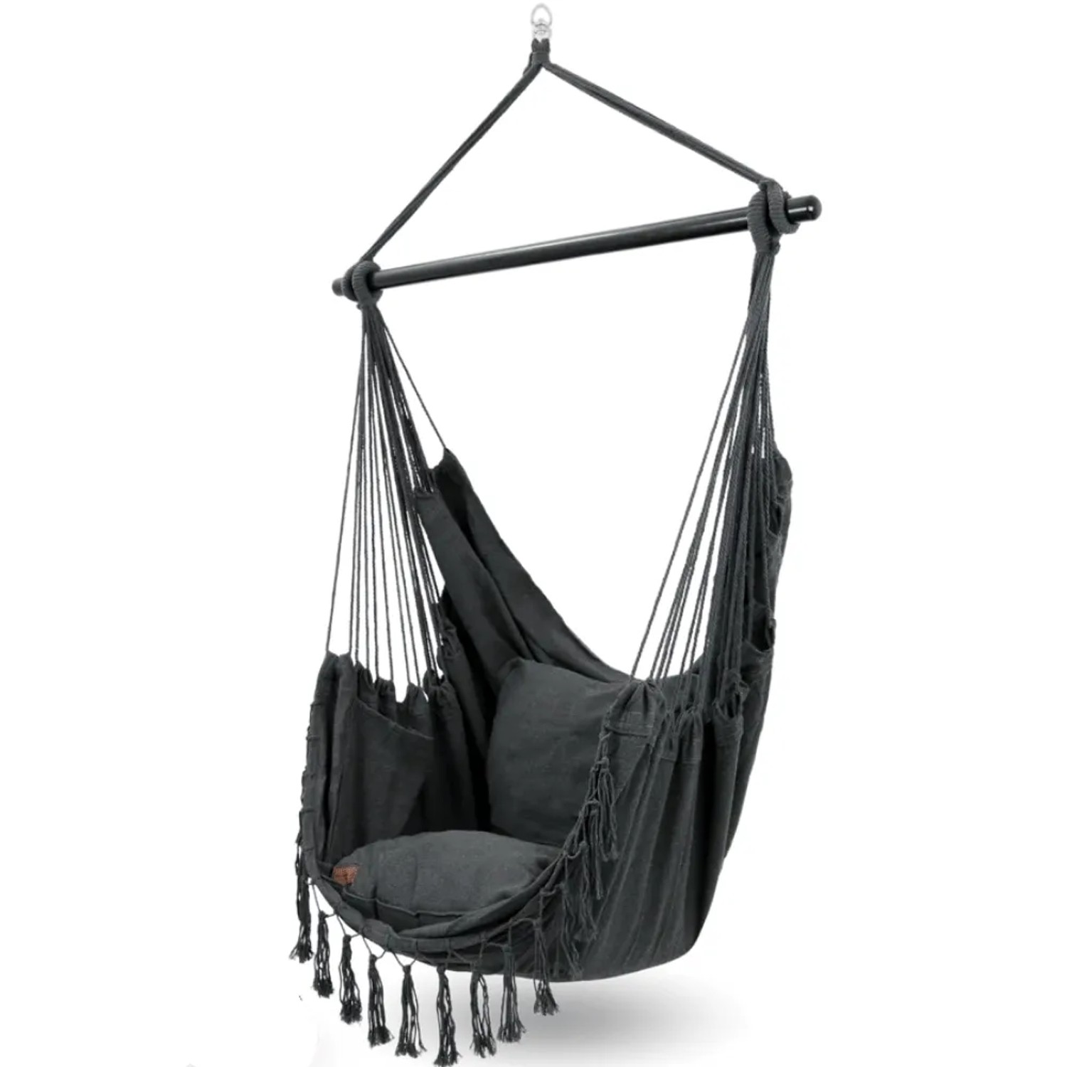 DELUKE Hängesessel Indoor ohne Gestell MELA Mit Kuscheldecke Bücherfach Hängestuhl mit Kissen Hängeschaukel Outdoor bis ...