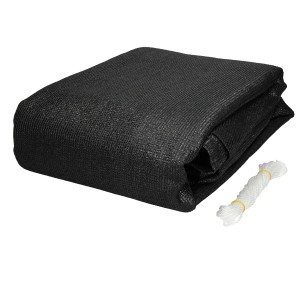 Anthrazitfarbenes, dreieckiges Sonnensegel 3,6x3,6x3,6 m von ECD Germany mit Befestigungsseil.