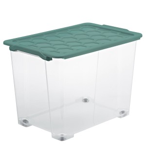 Rotho Box Evo Safe mit Rädern 65 l Mistletoe Green