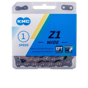 KMC Fahrradkette, 1-fach, für Nabenschaltung, 112 Glieder, silberfarben.