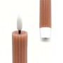 Relaxdays LED Stabkerzen 4er Set Echtwachs Altrosa Warmweiß Flackernd mit Timerfunktion 25 cm x 2 cm_5