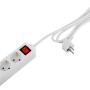 Weiße 3-fach Tischsteckdose mit Schalter und 1,4 m Kabel für den Innenbereich.