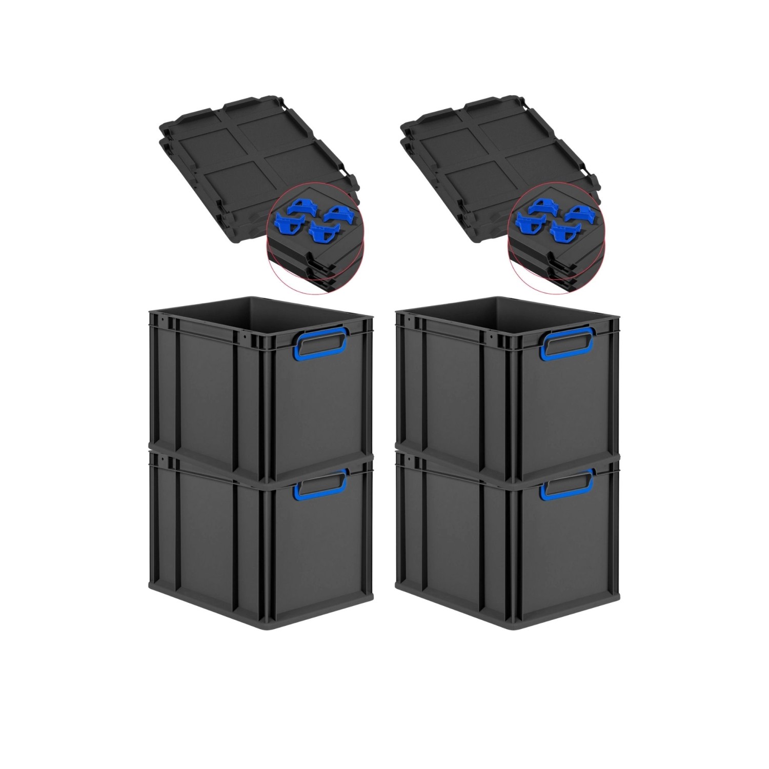PROREGAL SuperSparSet 4x Eurobox Nextgen Color Mit Auflagedeckel HxBxT 32x3 günstig online kaufen