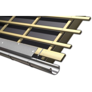 Rinneneinhang aus Aluminium in Natur, 200x1000mm, zur Montage an Dachblechen und Dachrinnen.