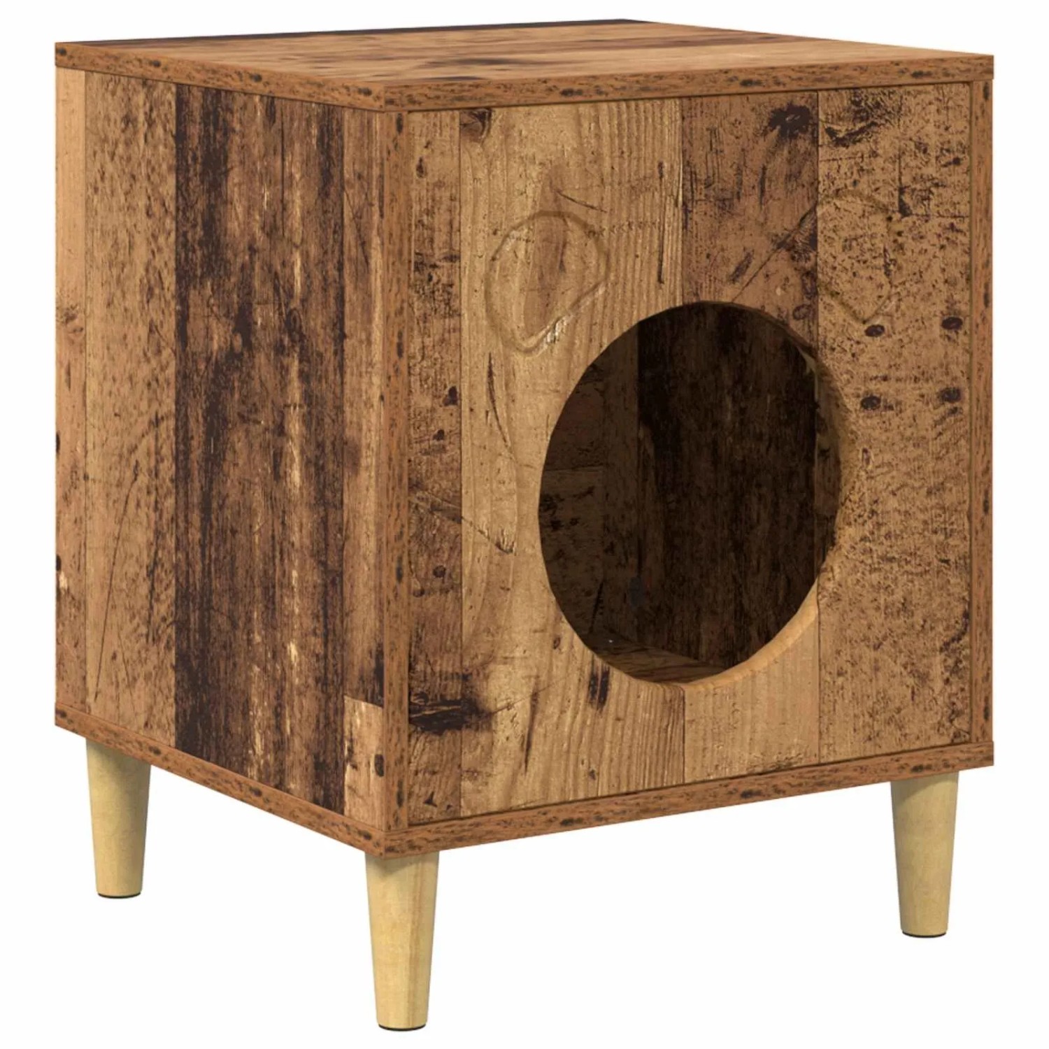 vidaXL Katzenhaus Altholz 42,5 x 40 x 53 cm Holzwerkstoff 8000678