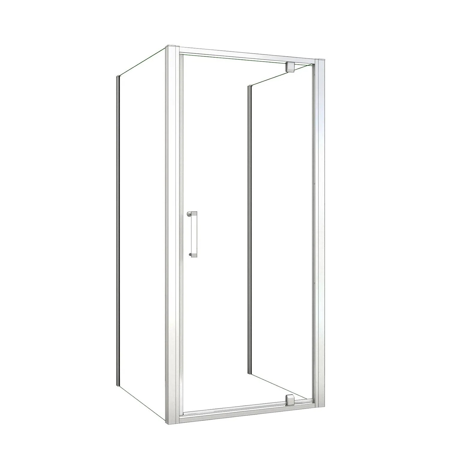 AICA Duschkabine 100x185cm Pendeltür Nischentür mit 2 x 80cm Seitenwänden 5mm ESG Mattgrau Nischentür Duschabtrennung