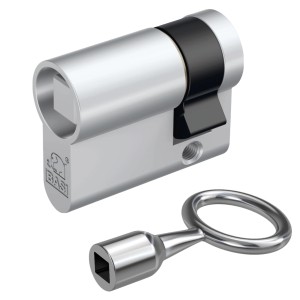 BASI Vierkantzylinder mit Dornschlüssel für Schaltschränke und Absperrpfosten.