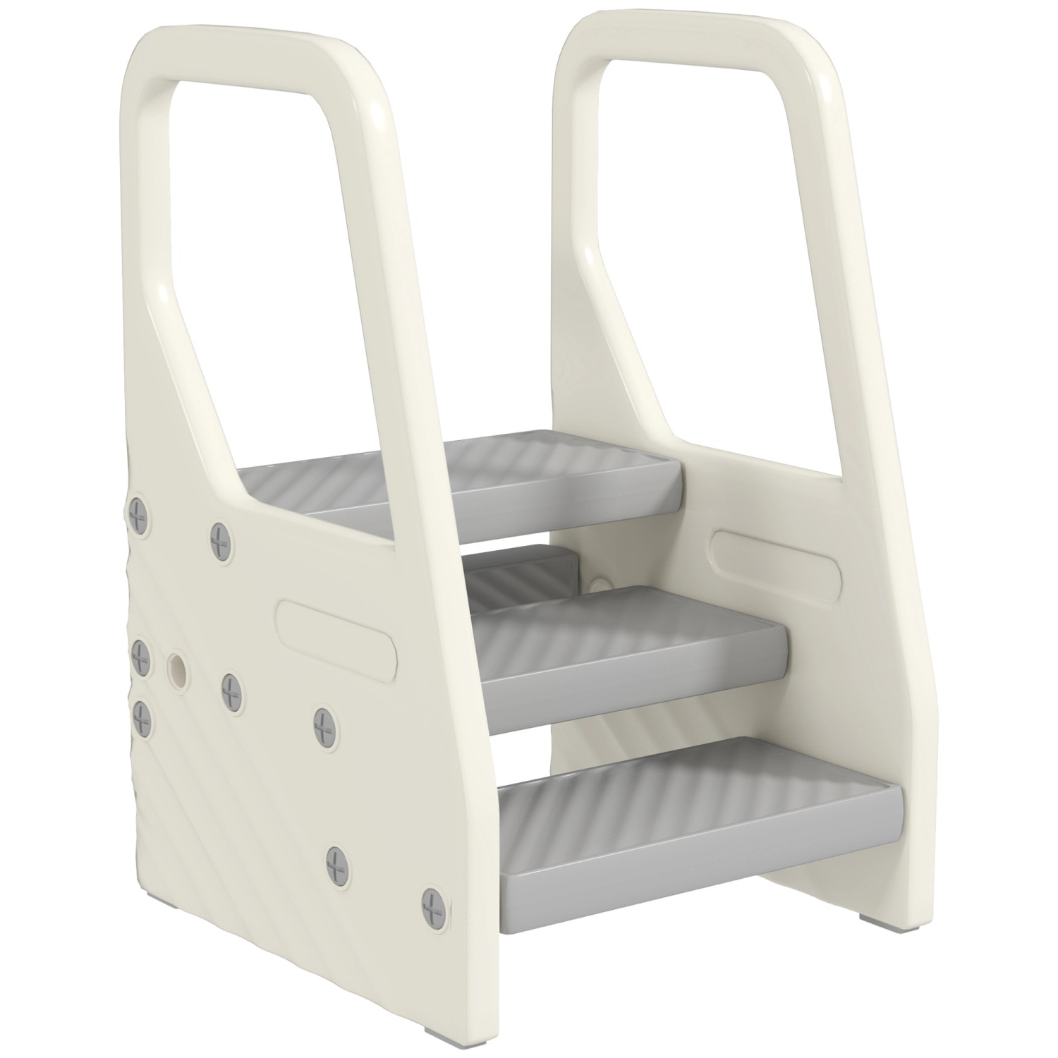 AIYAPLAY Kinder Tritthocker  Kunststoff Grau 43L x 42B x 65,5H cm