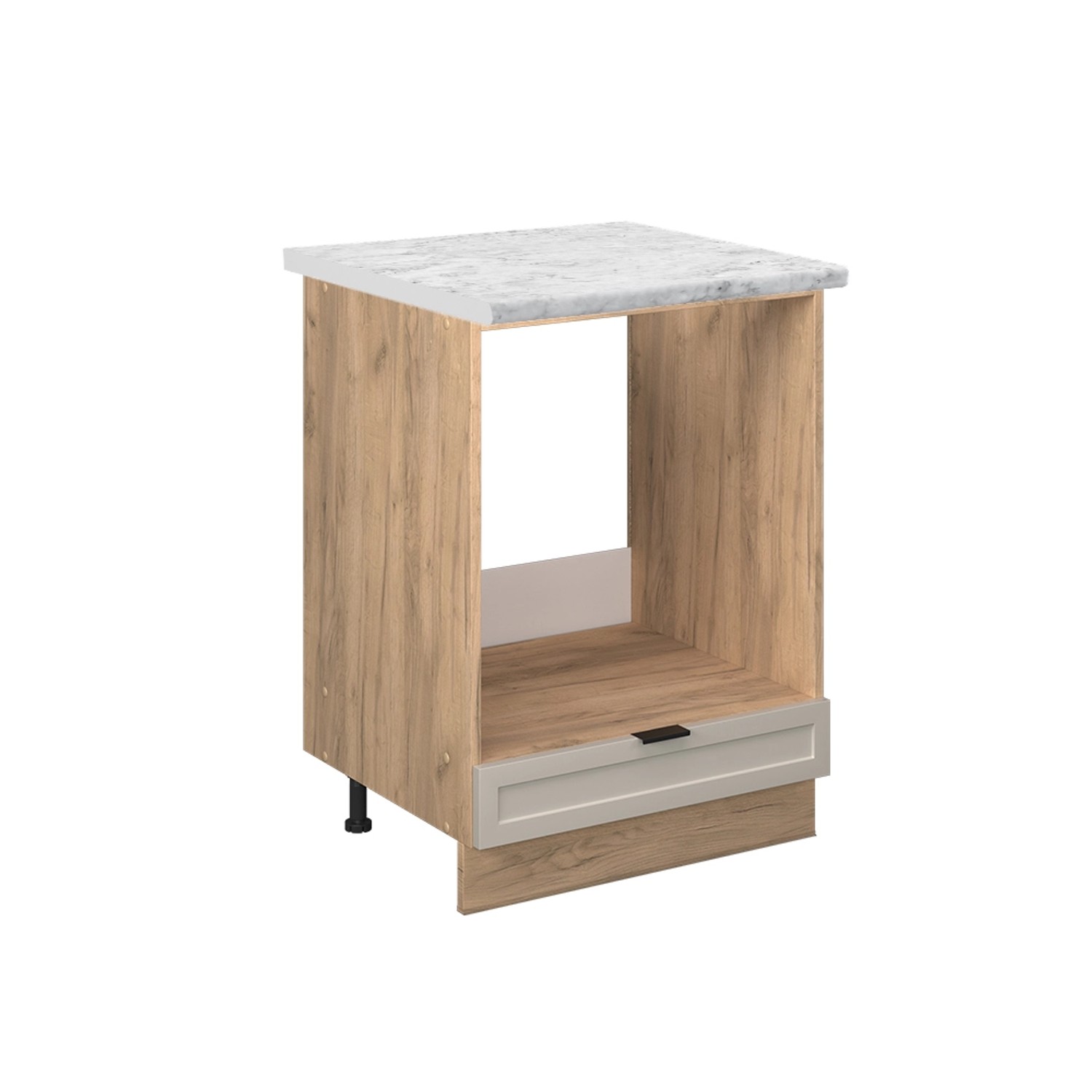 Vicco Herdumbauschrank Fame-Line Herdschrank GrauBeige 60 cm AP Marmor mit günstig online kaufen