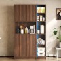 Merax Küchenschrank 180x105x40 cm LED Steckdosen Bücherregal Vitrine_2