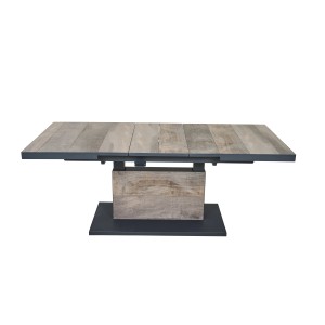 Ausziehbarer Siena Garden Gartentisch Talina, Washed Grau, 90x180 cm, mit Keramikplatte und Aluminiumrahmen.