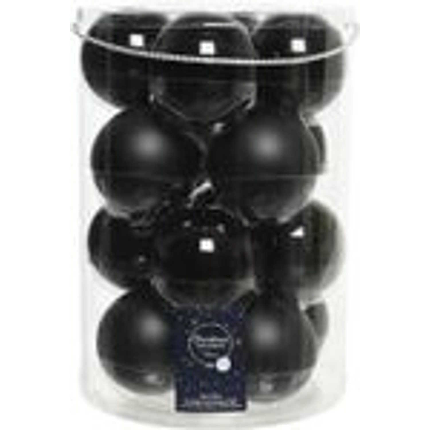 Kaemingk Weihnachtsbaumkugeln Glas  8 cm 16 Stueck Schwarz