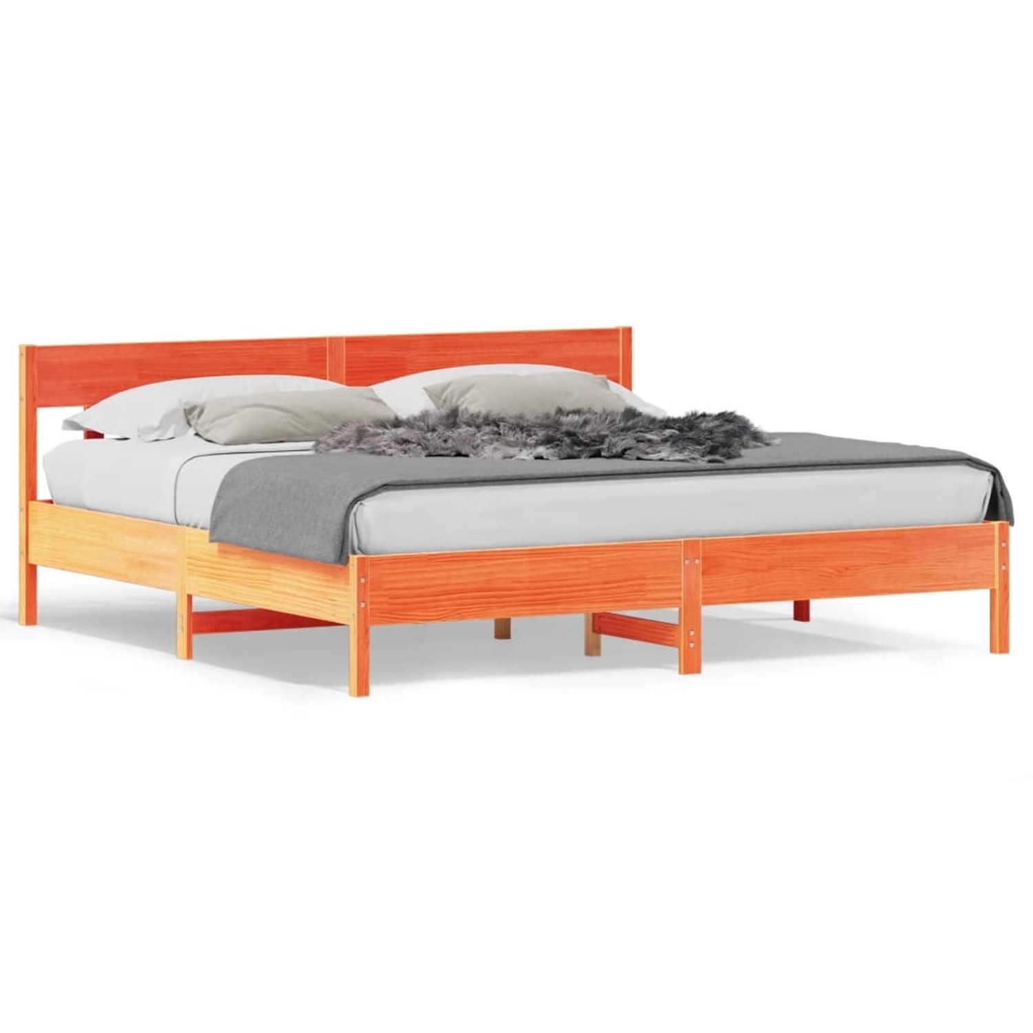 vidaXL Massivholzbett ohne Matratze Wachsbraun 200x200 Kiefernholz 3216202 günstig online kaufen