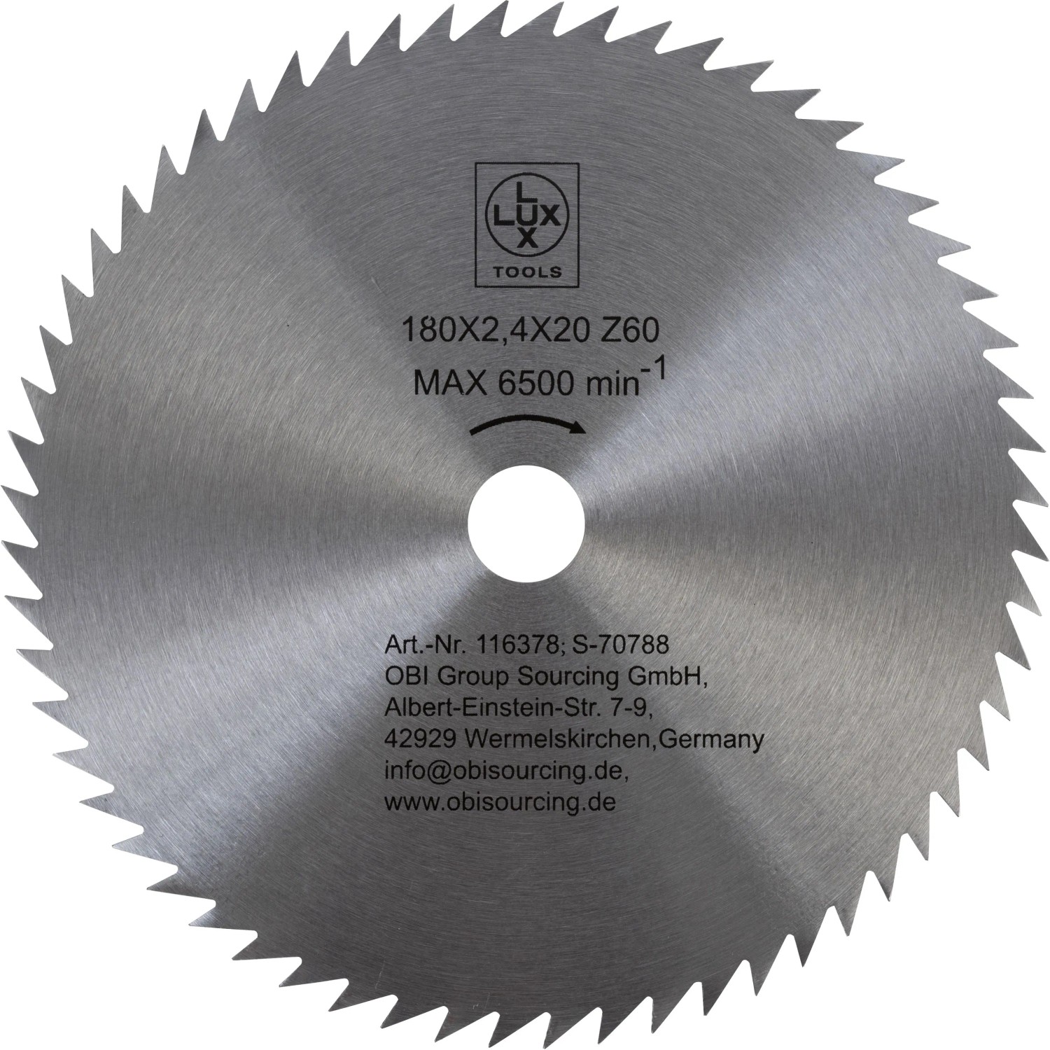LUX-TOOLS Kreissägeblatt 180 mm x 20 mm