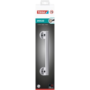 tesa® Haltegriff DRAAD, Edelstahl verchromt, zur einfachen Montage im Bad ohne Bohren.