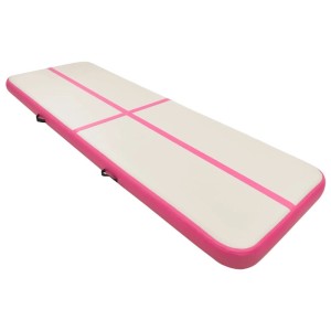 vidaXL Aufblasbare Gymnastikmatte mit Pumpe 300x100x15 cm PVC Rosa 92658