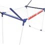 Leifheit Wäscheständer Pegasus 180 Solid, blau-weißer Trockner mit Kleinteilehaltern.